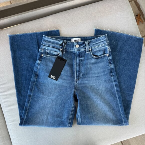 Paige Anessa Wide-Leg Ankle Jeans Westminster Medium Blue 26 - Picture 4 of 11